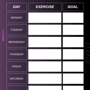 Modern Gradient Weekly Workout Planner template