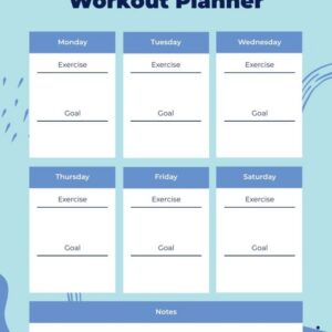 Abstract Hand-drawn Weekly Workout Planner template