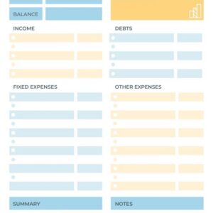 Flat Linear Monthly & Weekly Budget Planner template